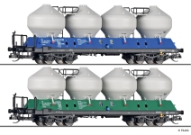 Tillig 01119 - TT - 2-tlg. Set Staubsilowagen Raj-Wagon Trenčin, Ep. VI